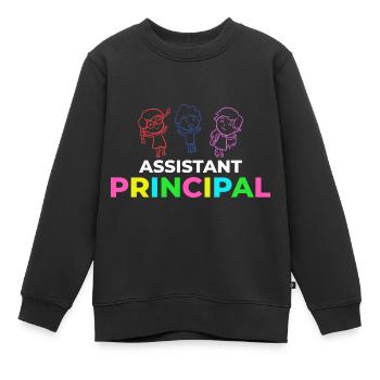Chef d’établissement Directeur Directeur Directeur de la direction de l’école - Sweat Premium enfant bio - noir - Devant - AI Model Kid Female (0cm)