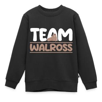 Walross - Kinder Premium Organic Sweatshirt - Schwarz - Vorne - AI Model Kid Female (0cm)