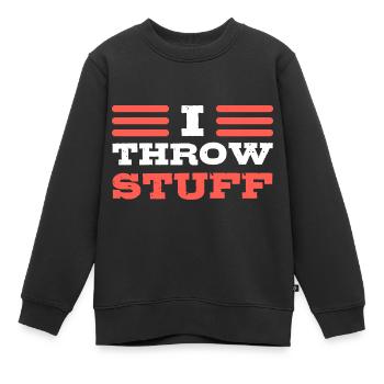 I Throw Stuff Speerwerfer - Kinder Premium Organic Sweatshirt - Schwarz - Vorne - AI Model Kid Female (0cm)