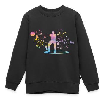 Lanceur de marteau Lancer de marteau Colorsplash - Sweat Premium enfant bio - noir - Devant - AI Model Kid Female (0cm)