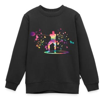 Lanceur de marteau Colorsplash Lancer de marteau - Sweat Premium enfant bio - noir - Devant - AI Model Kid Female (0cm)