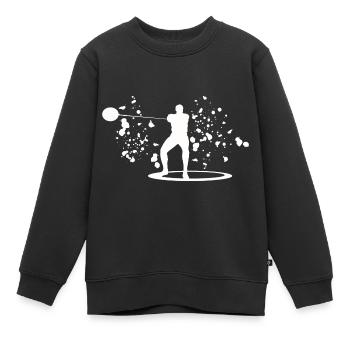 Lanceur de marteau Colorsplash Lancer de marteau - Sweat Premium enfant bio - noir - Devant - AI Model Kid Female (0cm)