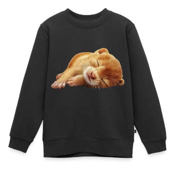 Wiesel - Kinder Premium Organic Sweatshirt - Schwarz - Vorne - AI Model Kid Female (0cm)