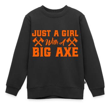 Compétitions de lancer de hache en hache - Sweat Premium enfant bio - noir - Devant - AI Model Kid Female (0cm)