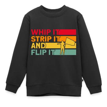 Peitsche es, zieh es aus und wirf es Fahnenwache G - Kinder Premium Organic Sweatshirt - Schwarz - Vorne - AI Model Kid Female (0cm)