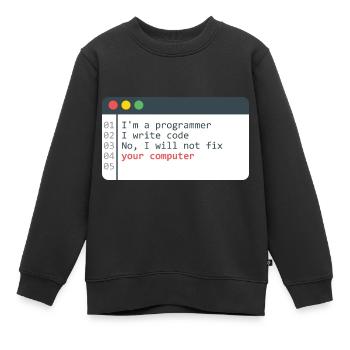 Programmeur HTML Programmation de codage de codeur informatique - Sweat Premium enfant bio - noir - Devant - AI Model Kid Female (0cm)