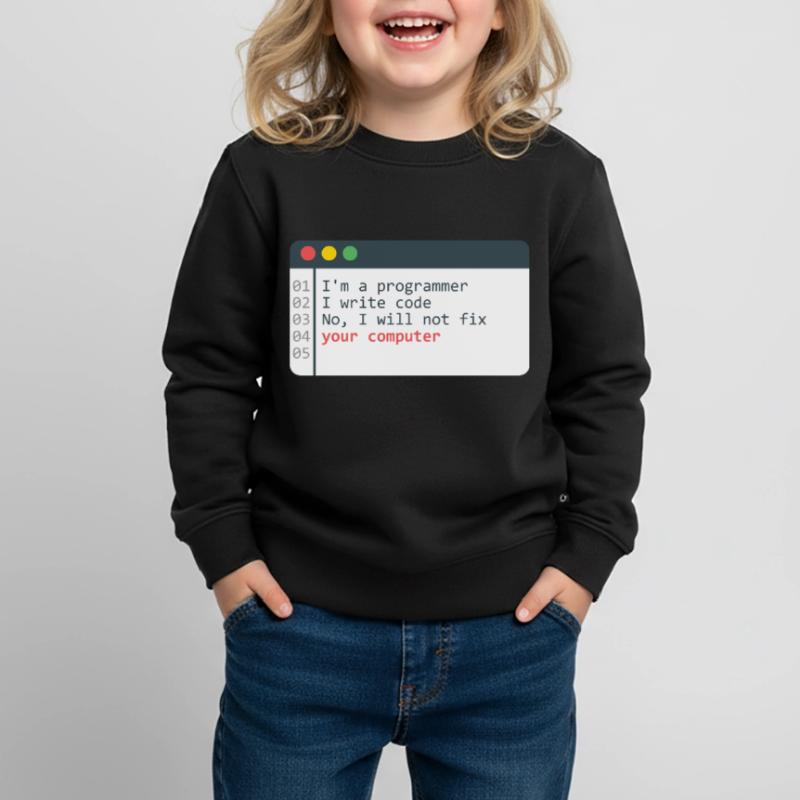 Programmeur HTML Programmation de codage de codeur informatique Sweat Premium enfant bio