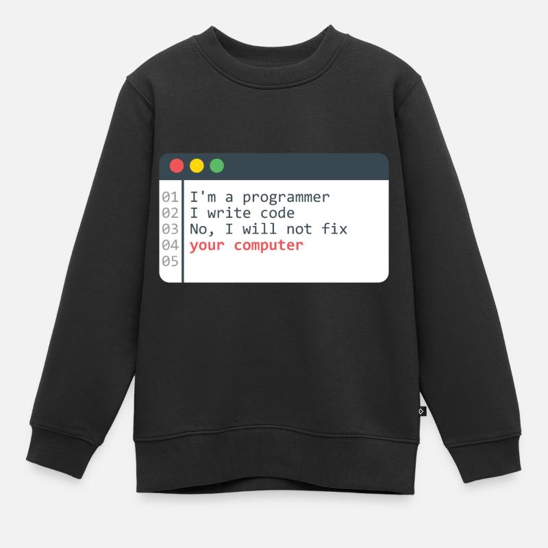 Programmeur HTML Programmation de codage de codeur informatique - Sweat Premium enfant bio - noir