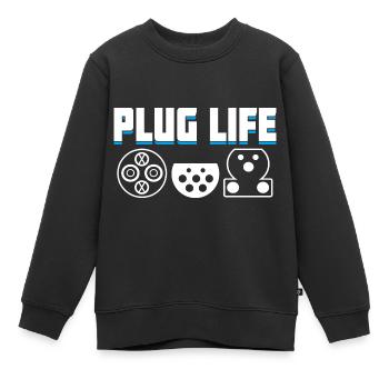 Prise pour véhicule électrique Chargement du - Sweat Premium enfant bio - noir - Devant - AI Model Kid Female (0cm)