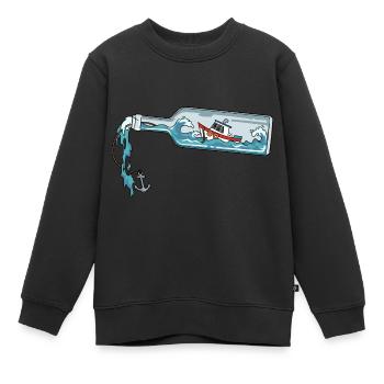 Flaschenpost Boot Anker Meer Nachricht für eine - Kinder Premium Organic Sweatshirt - Schwarz - Vorne - AI Model Kid Female (0cm)