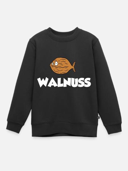 Walnuss - Kinder Premium Organic Sweatshirt - Schwarz