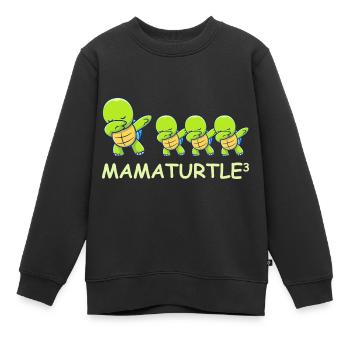 Schwanger werdene Mutter Drillinge Schildkröte - Kinder Premium Organic Sweatshirt - Schwarz - Vorne - AI Model Kid Female (0cm)