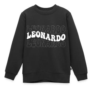 Lustig Leonardo Groovy 4 Männer Frauen Cool Leonardo - Kinder Premium Organic Sweatshirt - Schwarz - Vorne - AI Model Kid Female (0cm)