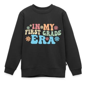Dans ma première année, premier jour d’école - Sweat Premium enfant bio - noir - Devant - AI Model Kid Female (0cm)