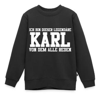 Karl Name Design - Kinder Premium Organic Sweatshirt - Schwarz - Vorne - AI Model Kid Female (0cm)