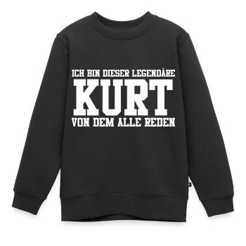 Kurt Name Design - Kinder Premium Organic Sweatshirt - Schwarz - Vorne - AI Model Kid Female (0cm)