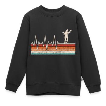 Mumie Herzschlag - Kinder Premium Organic Sweatshirt - Schwarz - Vorne - AI Model Kid Female (0cm)