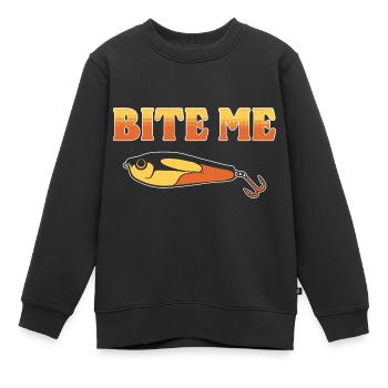 Bite Me Fischer - Kinder Premium Organic Sweatshirt - Schwarz - Vorne - AI Model Kid Female (0cm)