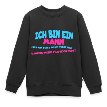Je suis un homme, je peux oublier des choses... - Sweat Premium enfant bio - noir - Devant - AI Model Kid Female (0cm)