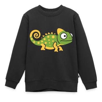 Chamäleon - Kinder Premium Organic Sweatshirt - Schwarz - Vorne - AI Model Kid Female (0cm)