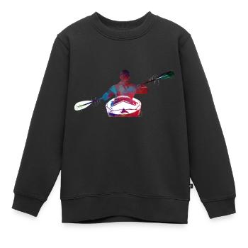 Kanusport Kunst #canoeing - Kinder Premium Organic Sweatshirt - Schwarz - Vorne - AI Model Kid Female (0cm)
