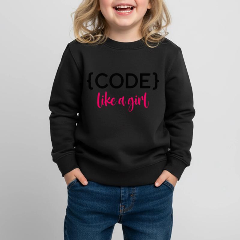 Code Like A Girl Programming Coder Computer Geek D Kinder Premium Organic Sweatshirt