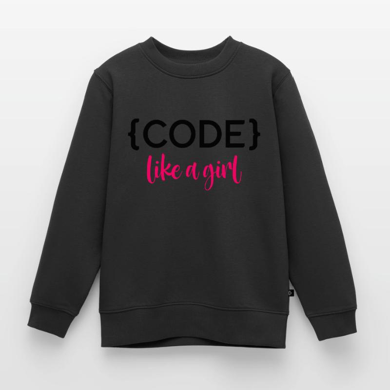 Code Like A Girl Programming Coder Computer Geek D Kinder Premium Organic Sweatshirt