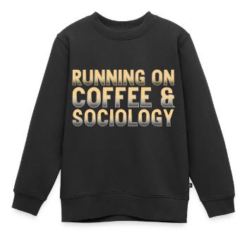 Kaffee und Soziologie. Philosoph Geschenk - Kinder Premium Organic Sweatshirt - Schwarz - Vorne - AI Model Kid Female (0cm)