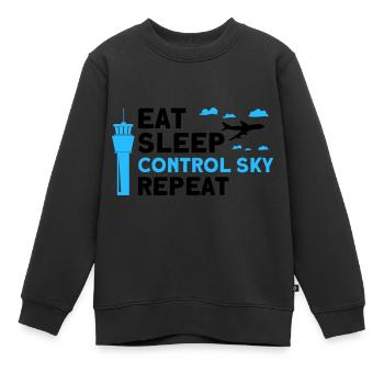 Luftverkehrskontrolle Fluglotse Flughafen Geschenk - Kinder Premium Organic Sweatshirt - Schwarz - Vorne - AI Model Kid Female (0cm)