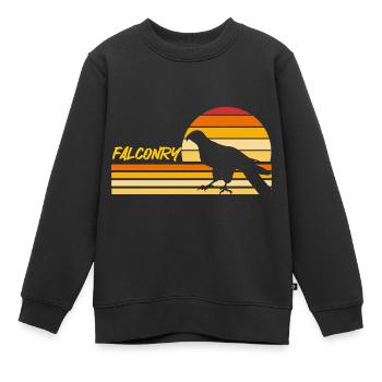 Falknerei Ornithologie Geschenk - Kinder Premium Organic Sweatshirt - Schwarz - Vorne - AI Model Kid Female (0cm)