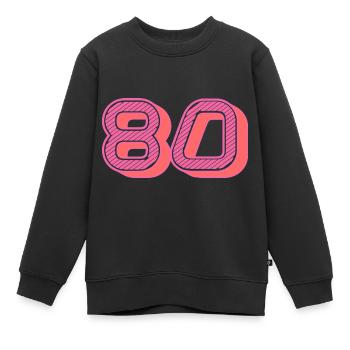 80. 80 JAHRE. 80. JAHRESTAG. 80-JÄHRIGES JUBILÄUM. - Kinder Premium Organic Sweatshirt - Schwarz - Vorne - AI Model Kid Female (0cm)