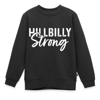 Hillbilly Strong - Kinder Premium Organic Sweatshirt - Schwarz - Vorne - AI Model Kid Female (0cm)