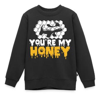 Honigdachs - Kinder Premium Organic Sweatshirt - Schwarz - Vorne - AI Model Kid Female (0cm)