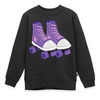 Rollschuh - Kinder Premium Organic Sweatshirt - Schwarz - Vorne - AI Model Kid Female (0cm)