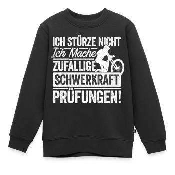 Ich Stürze Nicht Mountainbike Downhill Fahrradfahr - Kinder Premium Organic Sweatshirt - Schwarz - Vorne - AI Model Kid Female (0cm)