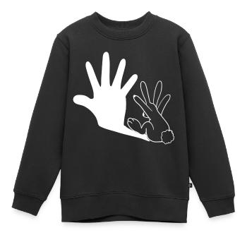Drôle d’ombre de lapin - Sweat Premium enfant bio - noir - Devant - AI Model Kid Female (0cm)