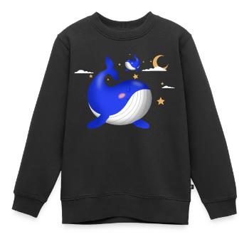 Wale - Kinder Premium Organic Sweatshirt - Schwarz - Vorne - AI Model Kid Female (0cm)