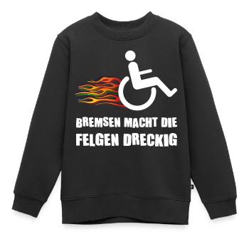 Rollstuhl Behinderung Handicap Rollstuhlfahrer - Kinder Premium Organic Sweatshirt - Schwarz - Vorne - AI Model Kid Female (0cm)