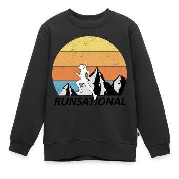 Trail Running - Kinder Premium Organic Sweatshirt - Schwarz - Vorne - AI Model Kid Female (0cm)