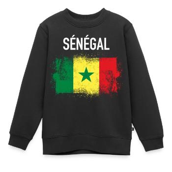 Sénégal - Sweat Premium enfant bio - noir - Devant - AI Model Kid Female (0cm)
