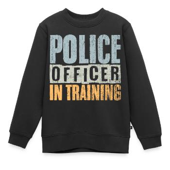 Un policier d’époque en formation pour un avenir - Sweat Premium enfant bio - noir - Devant - AI Model Kid Female (0cm)