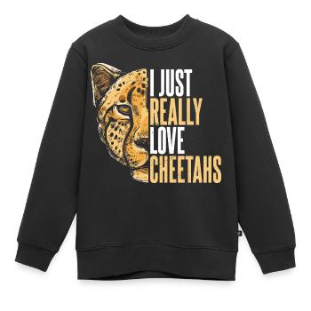 Gepard sagt afrikanische Tierwelt - Kinder Premium Organic Sweatshirt - Schwarz - Vorne - AI Model Kid Female (0cm)