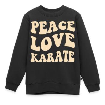Frieden, Liebe, Karate - Kinder Premium Organic Sweatshirt - Schwarz - Vorne - AI Model Kid Female (0cm)
