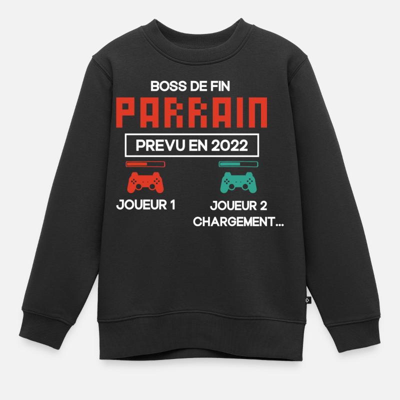 Annonce Grossesse Demande Parrain Originale Geek - Sweat Premium enfant bio - noir
