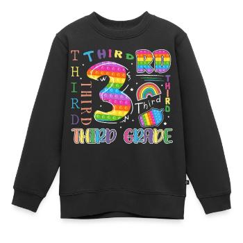 Écolier de 3e année Premier jour d’école - Sweat Premium enfant bio - noir - Devant - AI Model Kid Female (0cm)