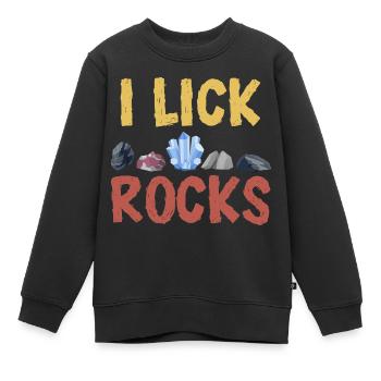 Ich lecke Felsen - Kinder Premium Organic Sweatshirt - Schwarz - Vorne - AI Model Kid Female (0cm)