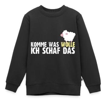 Komme Was Wolle Ich Schaf Das Baumwolle Bauer - Kinder Premium Organic Sweatshirt - Schwarz - Vorne - AI Model Kid Female (0cm)