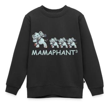 Schwanger werdene Mutter Drillinge Elefant - Kinder Premium Organic Sweatshirt - Schwarz - Vorne - AI Model Kid Female (0cm)