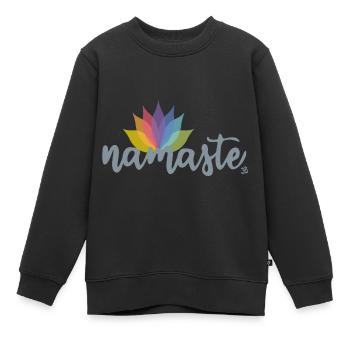 NAMASTE - Kinder Premium Organic Sweatshirt - Schwarz - Vorne - AI Model Kid Female (0cm)