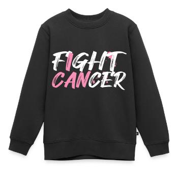 Bekämpfe Brustkrebs Rosa Schleife - Kinder Premium Organic Sweatshirt - Schwarz - Vorne - AI Model Kid Female (0cm)